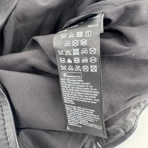 ALLSAINTS Balfern Leather Biker Jacket Size 8 NWT $619 Sheep Moto Belted - Picture 9 of 9